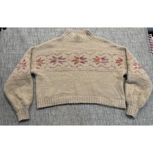 MM by My Michelle Small Brown Fuzzy Aztec Short Cardigan Sweater‎ Tribal Fall